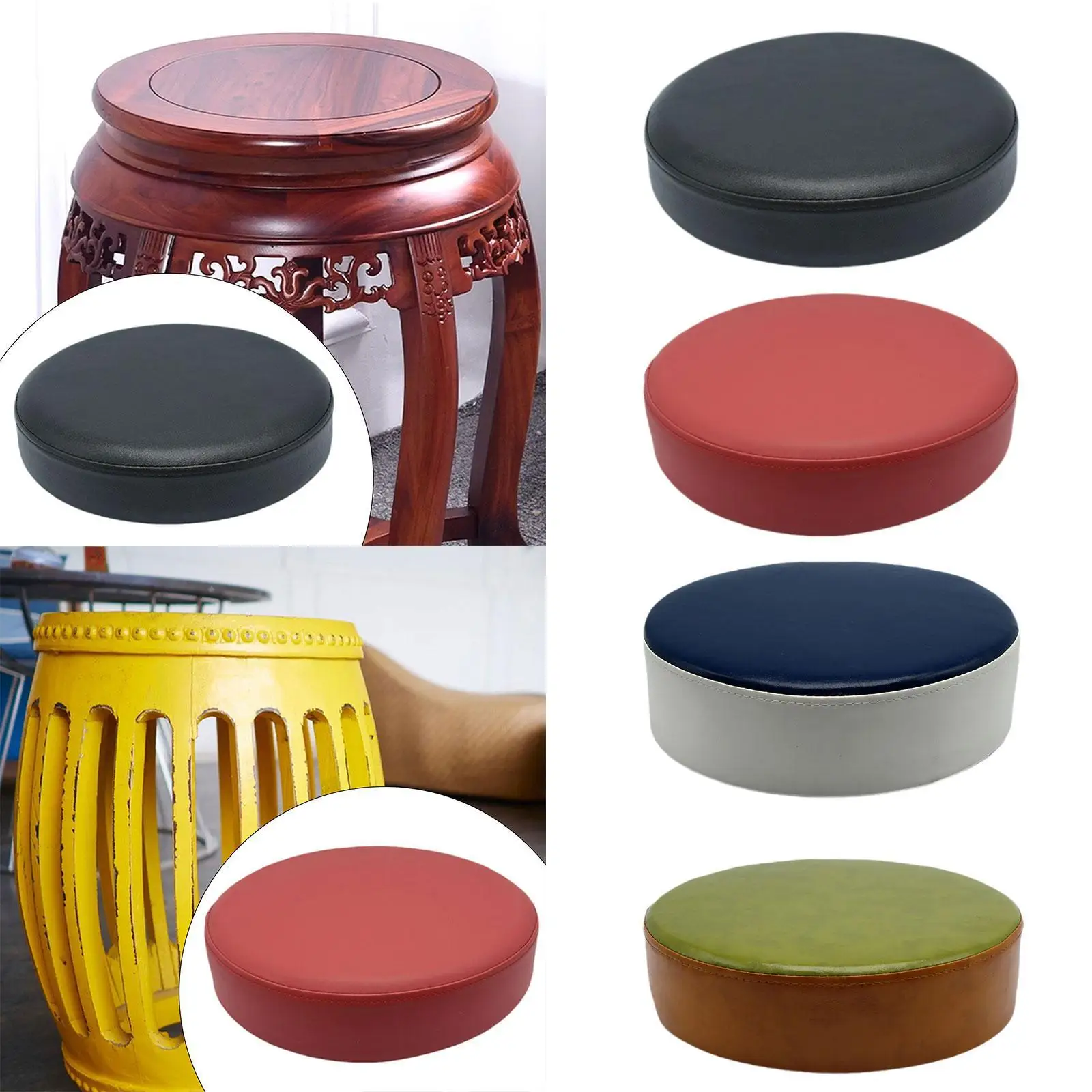 Soft Stool Cushion, Stool Chair Pad, Waterproof PU Leather Chair Cushion for Telescopic Stool