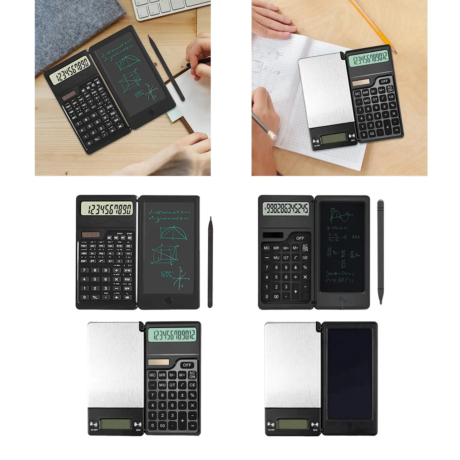 Calculadora de mesa com tablet de escrita e caneta para contabilidade empresarial doméstica