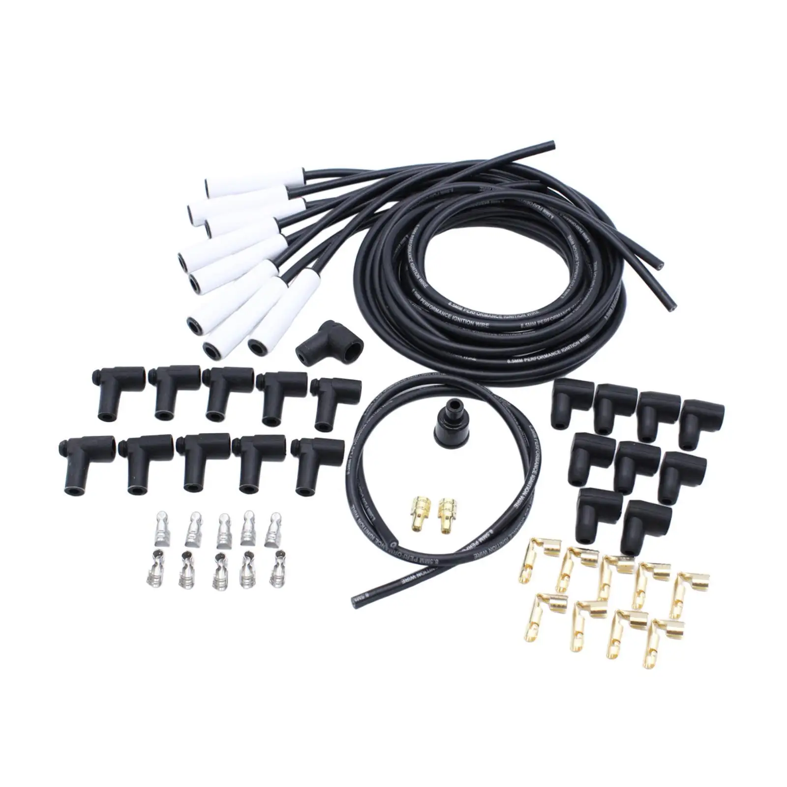 

Spark Plug Wires Spark Plug Connectors Sturdy Convenient Assemble Accessories Professional Ignition Cable White Ceramic Boots