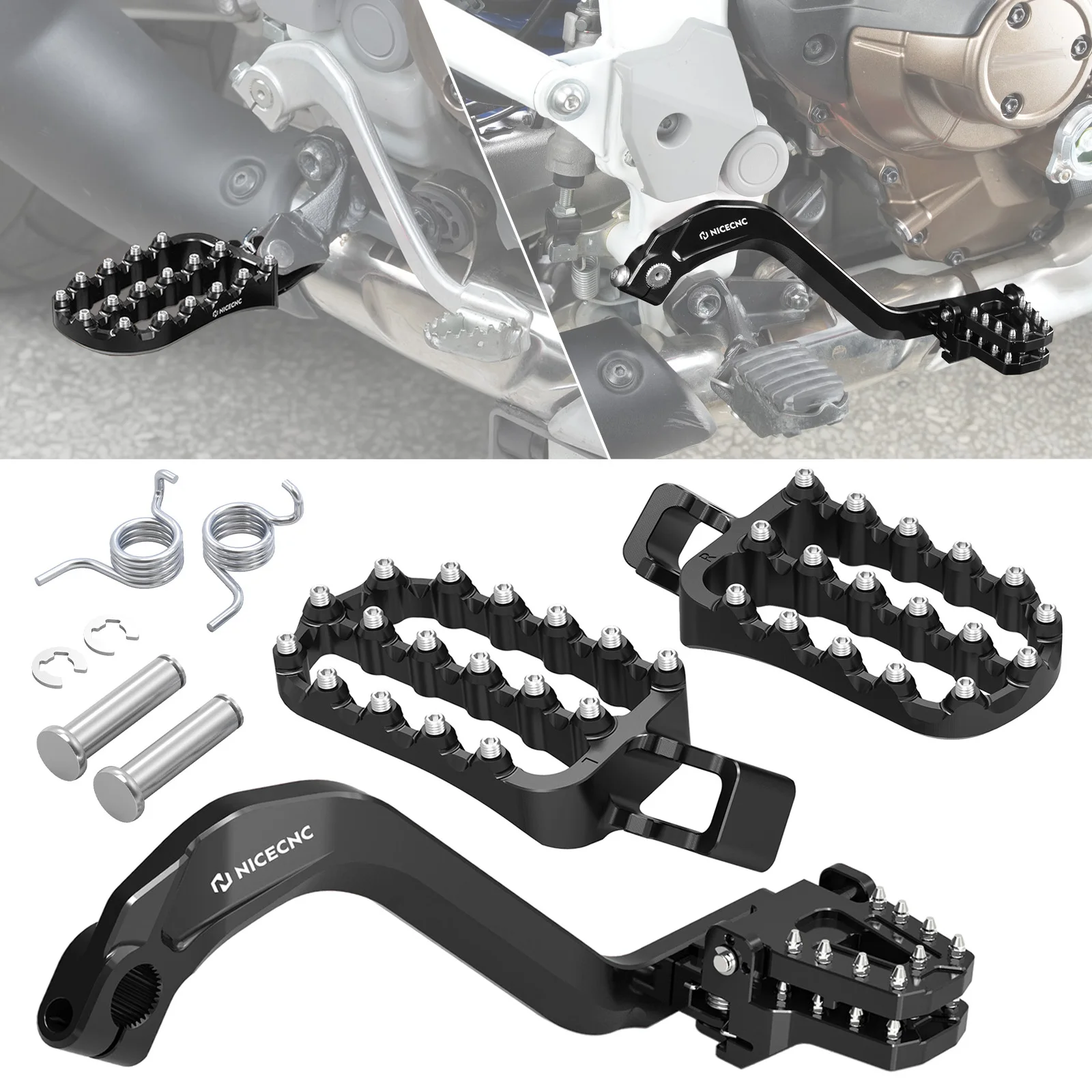 Motorcycle Wide Footrests/Foldable Brake Pedal/Lever Extension Tip for Honda CRF1100L Africa Twin/Adventure Sports 2020-2026