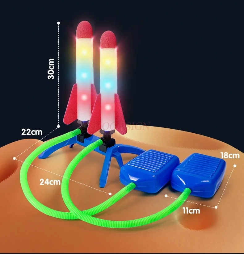 Stappen Op Een Raketwerper, Buitenpedaalstijl Voor Kinderen, Één Stap En Vliegend Lichtgevend Klein Speelgoed