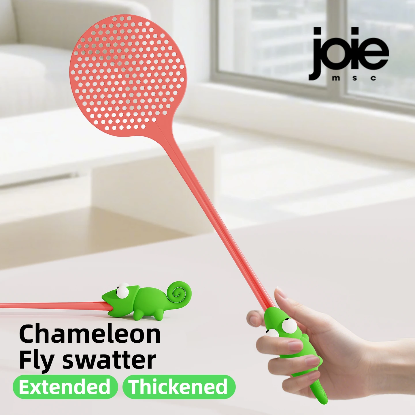 Joie Chameleon Fly Swatter Durable Mesh Plastic Long Handle Mosquito Killer Multi-function Household Summer Mosquito Swatter