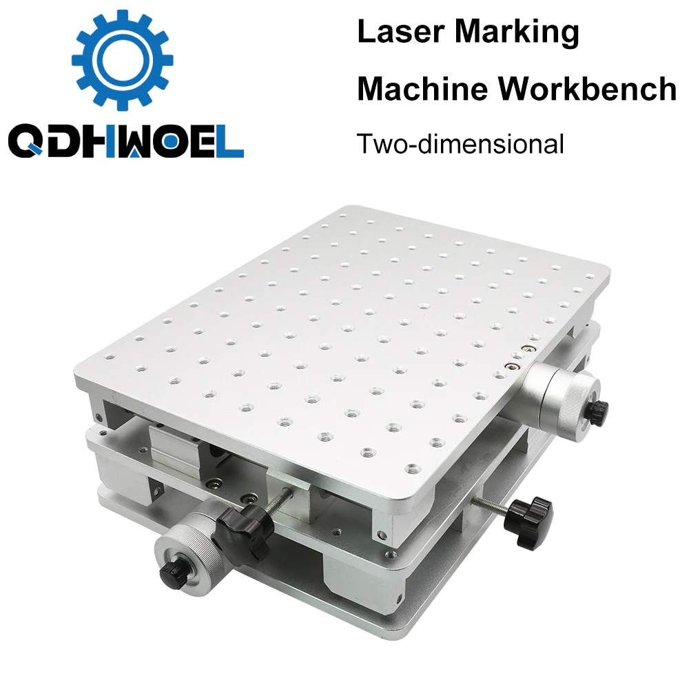 

QDHWOEL 1064nm Fiber Laser Marking Engraving Machine 2 Axis Moving Table Portable Cabinet Case XY Table