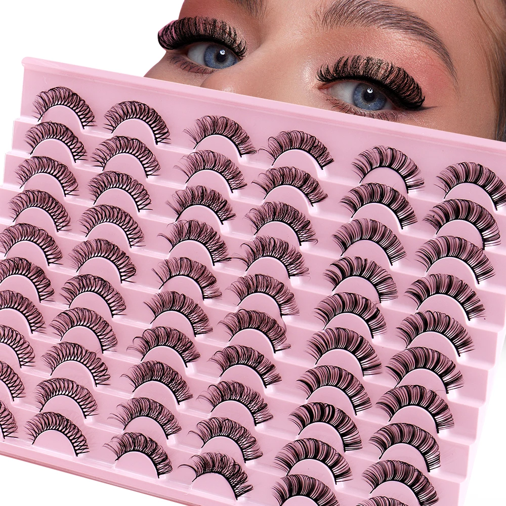 30 paar valse wimpers zachte pluizige natuurlijke wimpers 3D faux nertsen herbruikbaar ​   Wimperverlenging Russische volumewimpers