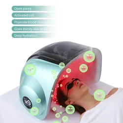 Máquina de belleza facial portátil con luz LED, 9 colores