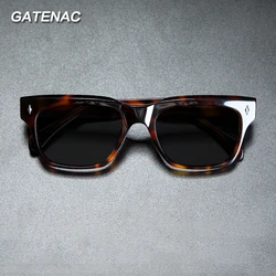 Vintage Polarized Acetate Sunglasses Men Square Quality Retro Designer Sunglasses Women UV400 Handmade Luxury Brand Eyewear