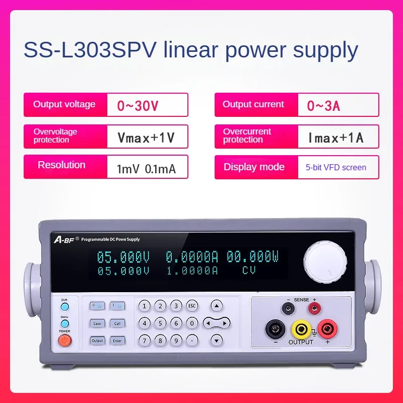 A-BF SS-L303SPV 5-bit VFD panel High precision programmable DC power supply Low ripple program control power supply 30V150V10A