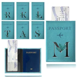 Custodia per passaporto colore blu custodia per porta passaporto impermeabile custodia da viaggio portafoglio per carte di credito in pelle PU stampa UV serie Leaf