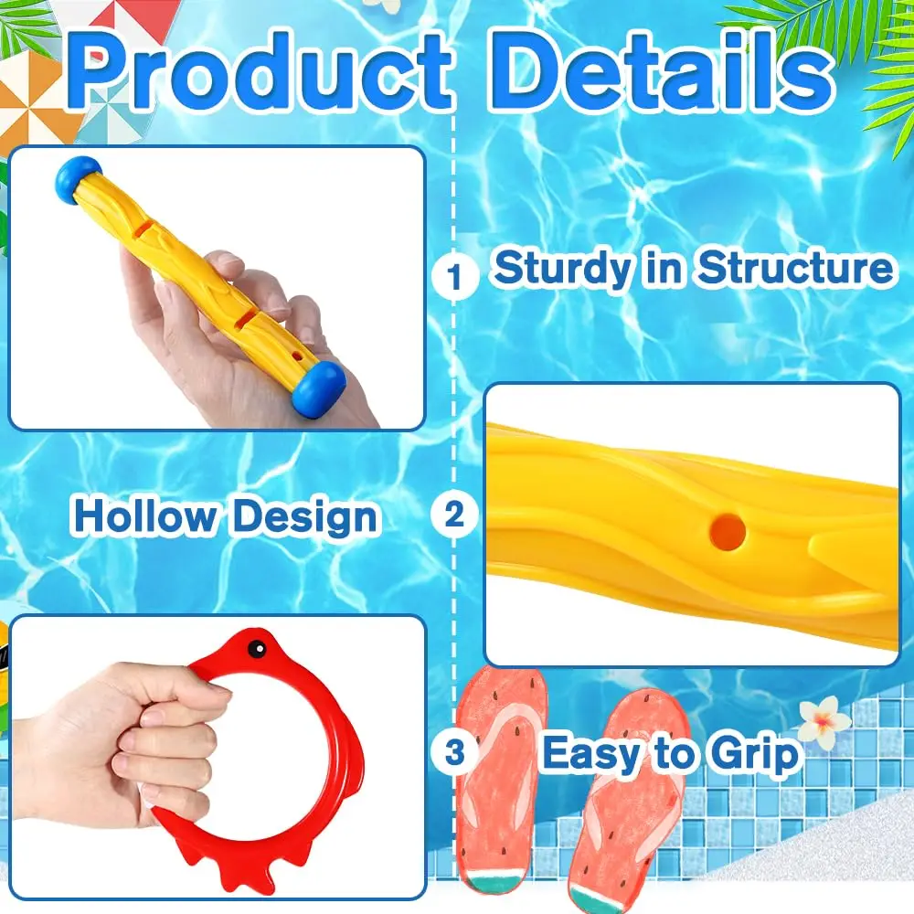 10 stücke Pool Tauchen Schwimmen Spielzeug Bunte Unterwasser Training Sinking Werfen Dive Ringe Sticks für Kinder Sommer Pool Schwimmen party