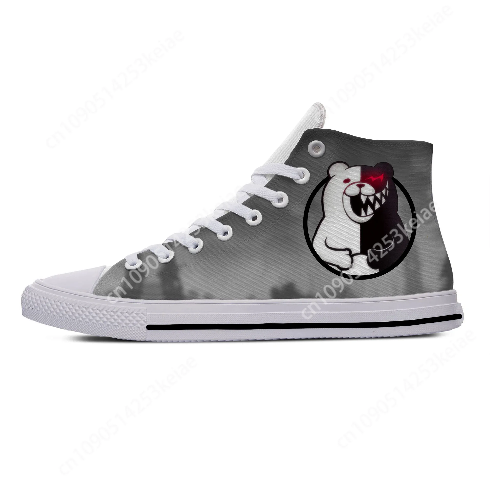 Summer Board Shoes Anime Game Manga Cartoon DanganRonpa Monokuma Casual Shoes High Top Lightweight Breathable Men Women Sneakers