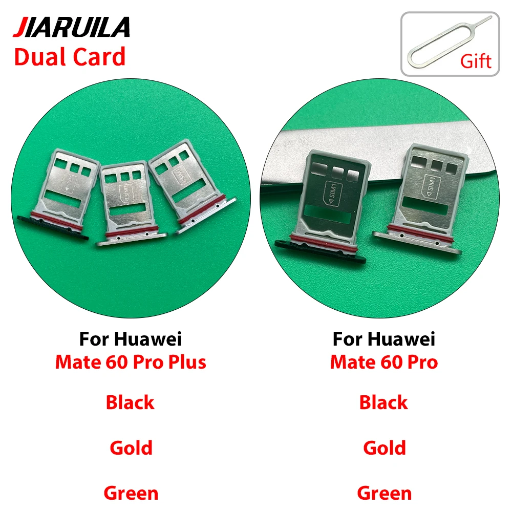 10Pcs, For Huawei Mate 60 Pro Plus Mate 60 Pro Mate 60  SIM Card Tray Slot Holder Adapter Micro SD Card Chip Drawer Holder