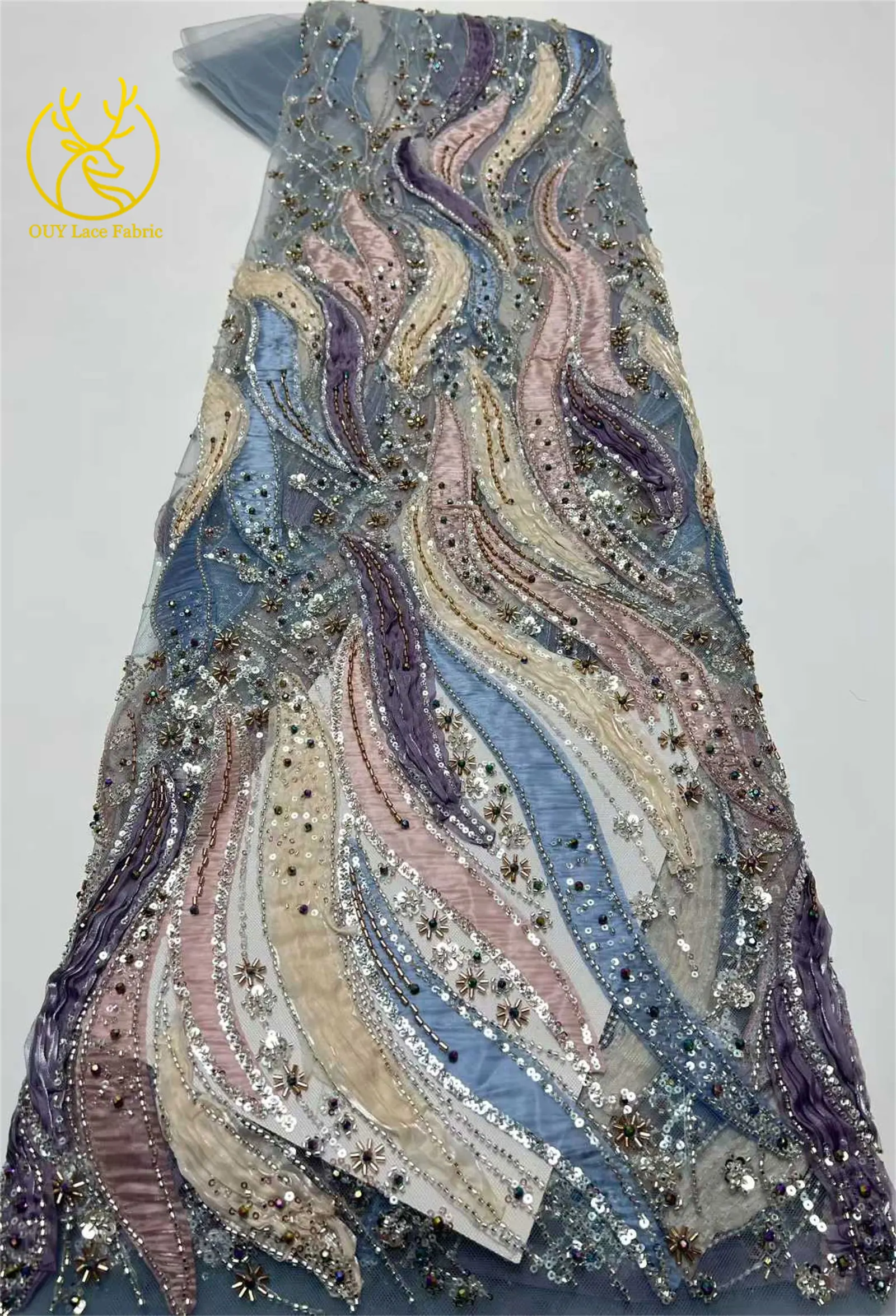 Afrikanischer Bräutigam-Spitzenstoff 2026, hochwertige Stickerei, französische Pailletten, Tüll, Nigeria-Spitzenstoff für Hochzeit, Party, Kleid – Detail 15