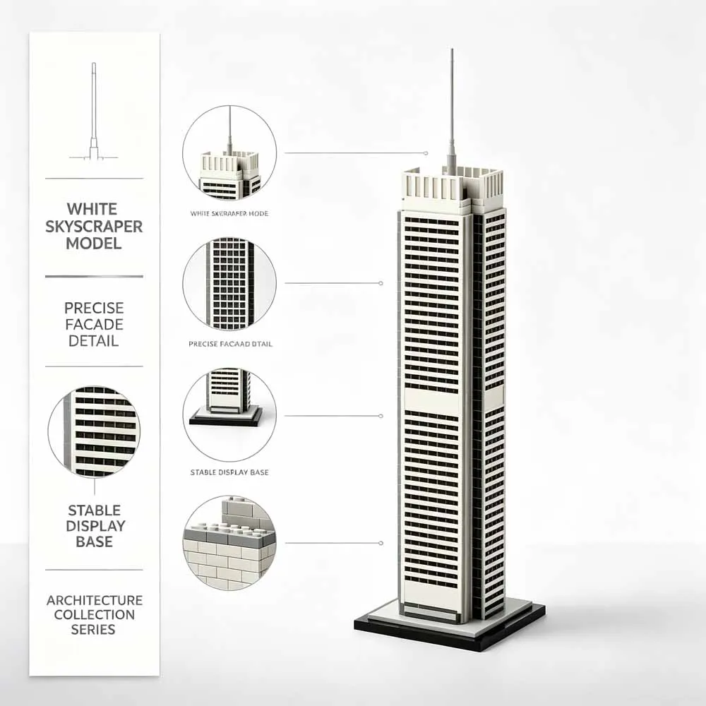 MOC-158401 New York Times Building Skyscraper Model Kit Building Blocks Architecture City Bricks Assembly Toy Gift For Collector