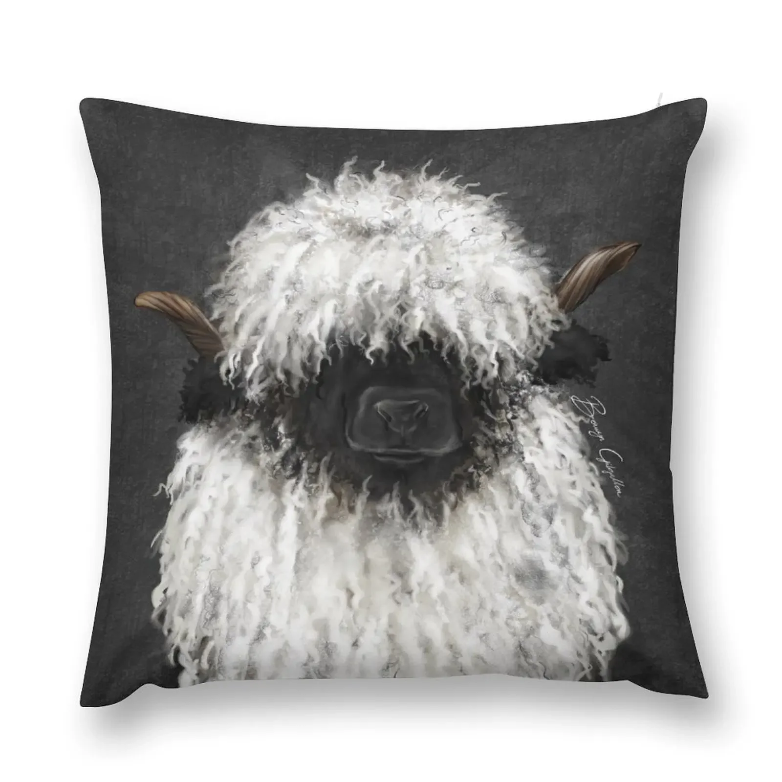 Bo Sheep. Valais Blacknose Sheep. Throw Pillow ornamental pillows christmas supplies Elastic Cover For Sofa pillow