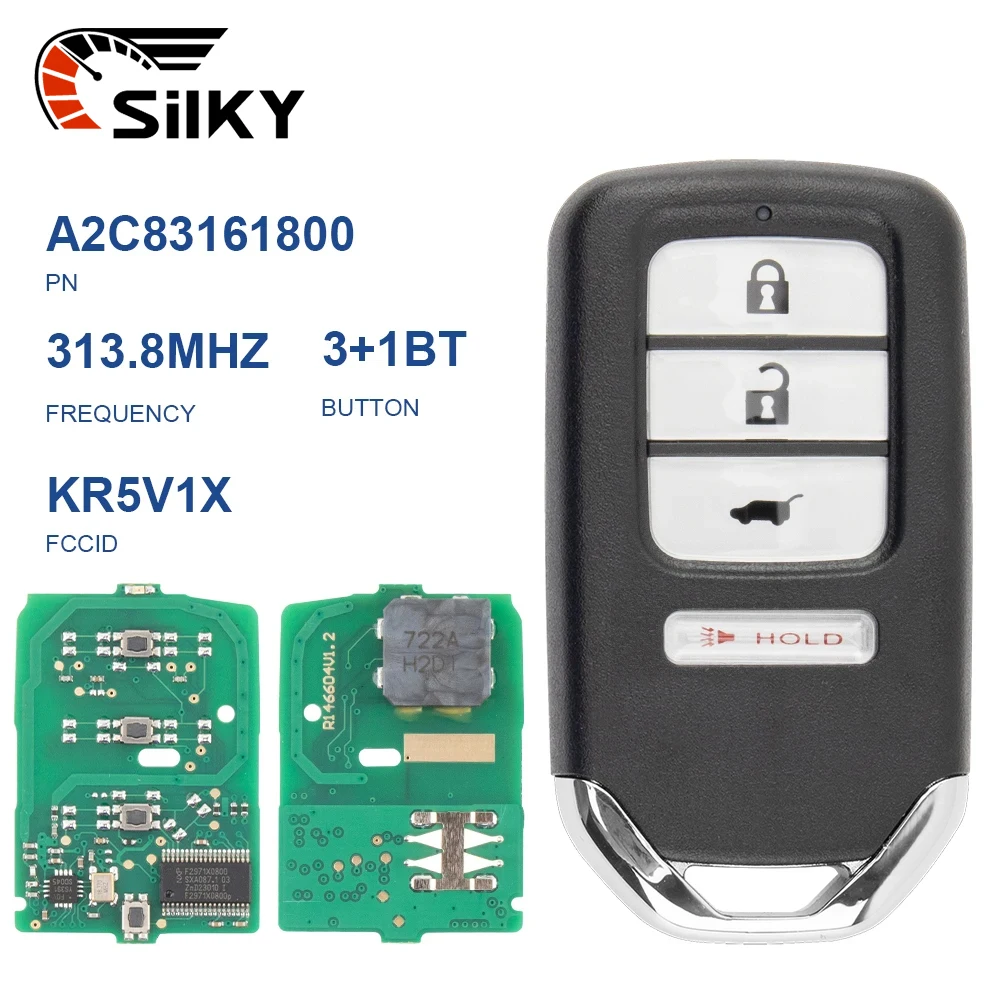 

SilKY Remote Car KeyFor Honda HR-V FIT EX-L 2016-2018 Fob NCF2952X HITAG 3 47 Chip 313.8Mhz KR5V1X 3+1 Buttons