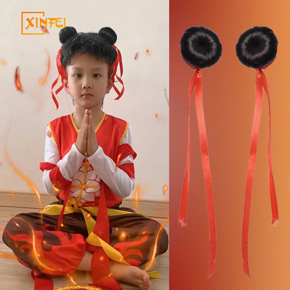 

XINFEI COS Nezha Maruko Head Cute Hair Ball hair bun Children's Headband Anti slip Christmas Hair Accessories for Girls and Boys