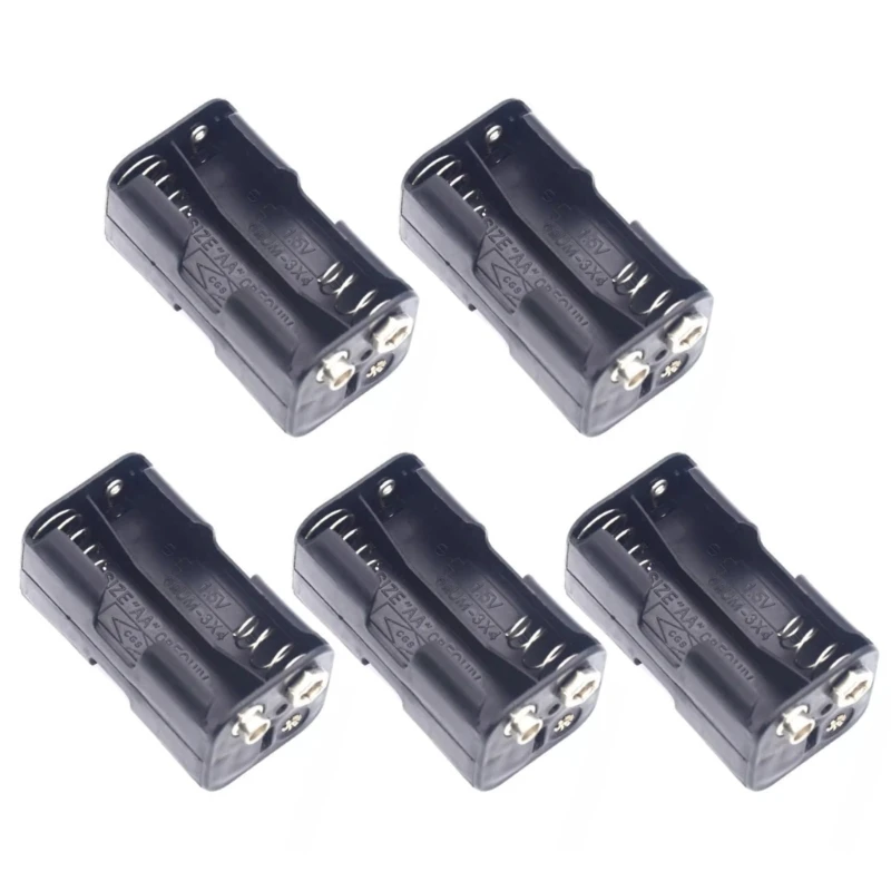 Lightweight Black Plastic Box 4xAA Battery Holder 9V Enclosures Simple Installation Case Suitable for Remotes Control