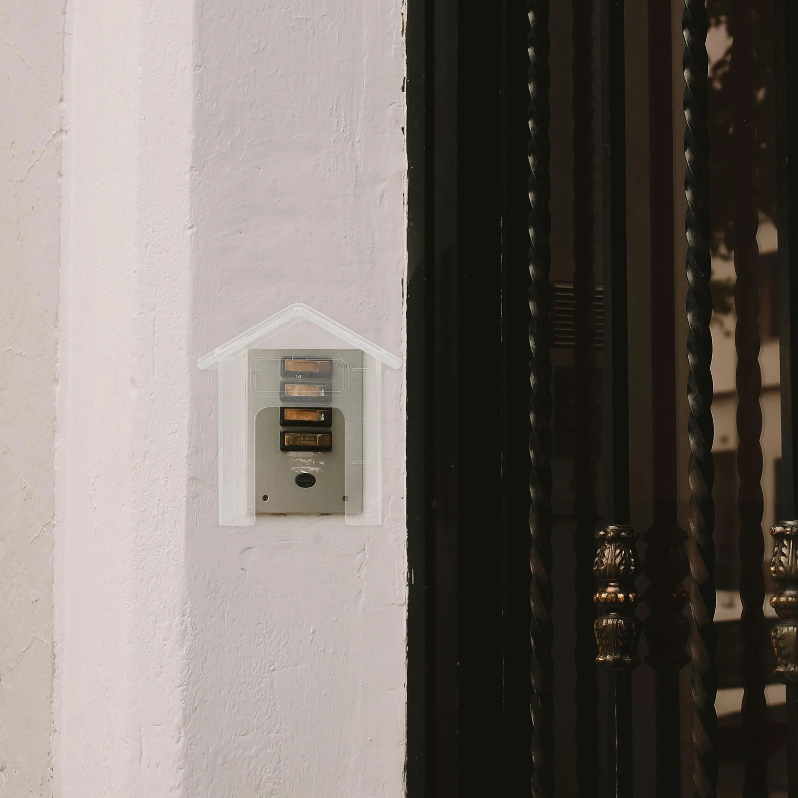 Timbre de sobre blanco, cubierta impermeable, carcasa de plástico, placa de lluvia, clima transparente