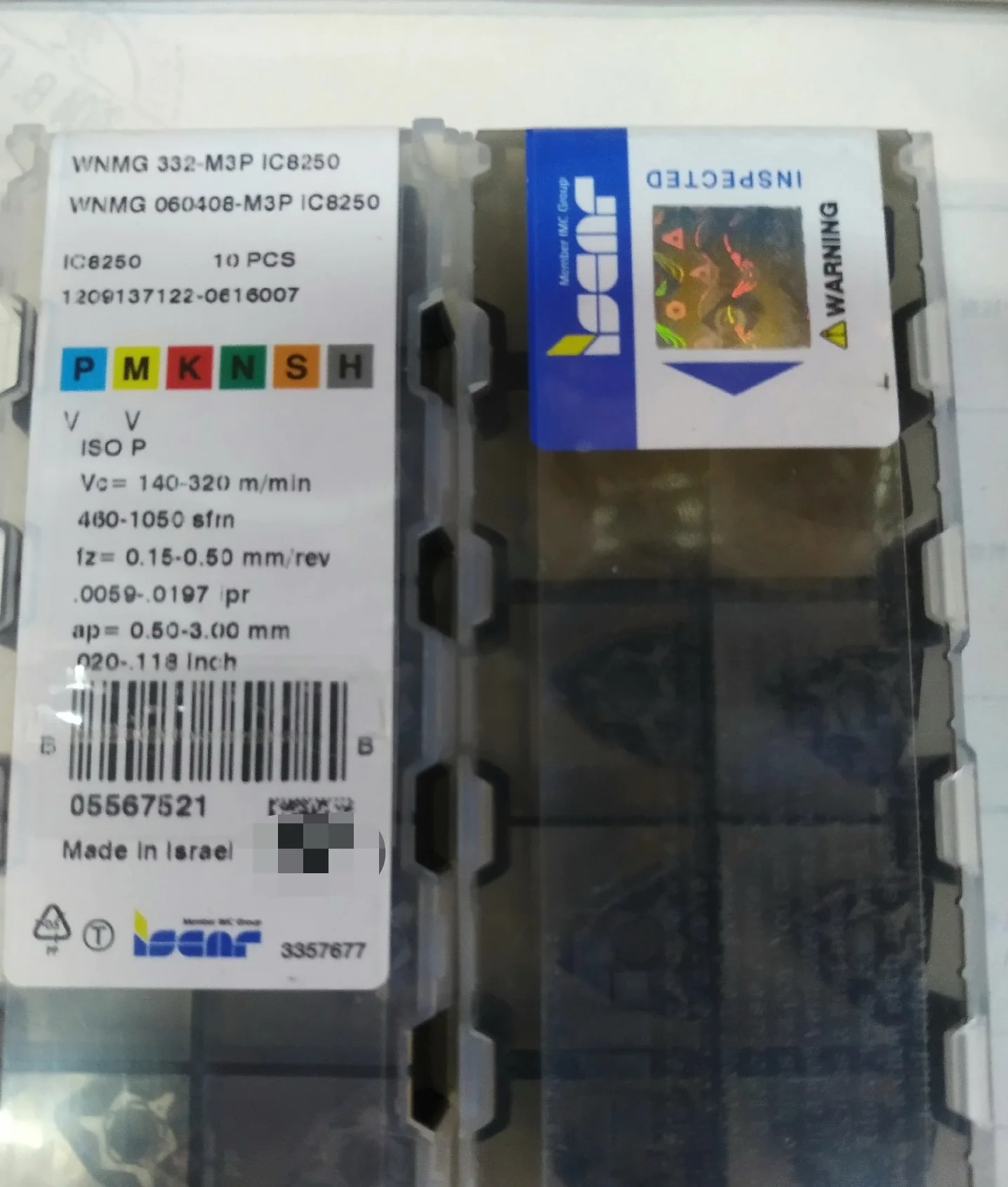 

Hard alloy cutting blades WNMG080408-M3P IC8250