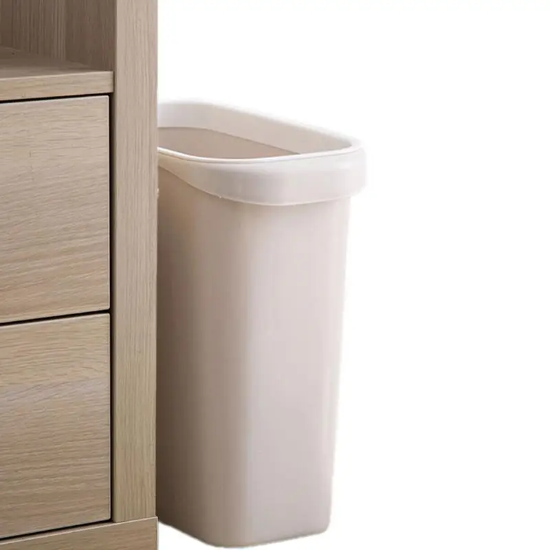 Slim Garbage Can Rubbish Bin Thin Trash Can Open Top Garbage Container Bin Bathroom Trash Bin Decorative Trash Bin Compact Trash