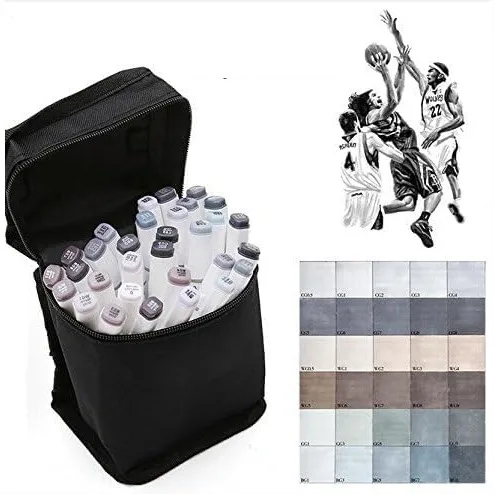 

30 Colors Grayscale Art Marker Pen Set, Alcohol Based Ink Double-Ended Sketch Markers for Drawing Shading Illustrating