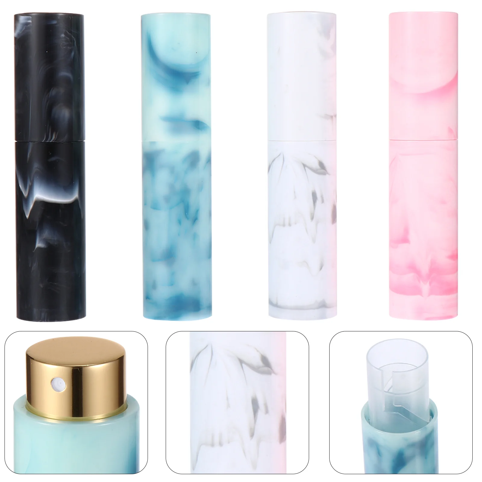 

4Pcs Marble Pattern Portable Mini Spray Bottles Leak Proof Travel Perfume Lotion Refillable Containers for Outdoor Indoor Use