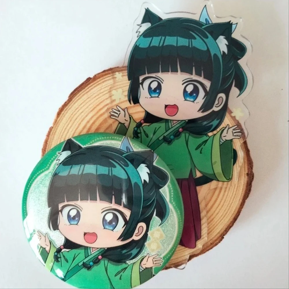 Anime The Apothecary Diaries Q-Version Maomao Waving Hand Acryl-Ständer Desktop-Ornament Rucksack-Broschen Abzeichen Cosplay-Requisite – Detail 5