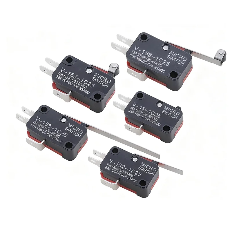 XYQ 10 قطعة جديد مايكرو التبديل السكتة الدماغية الحد التبديل V-152-1C25 V-156-1C25 V-15-1C25 V-153-1C25 V-155-1C25 الحد التبديل السفر التبديل