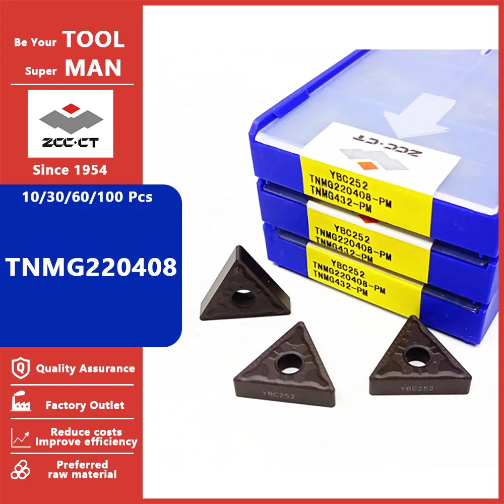 ZCC.CT Original TNMG220408 External Turning Tool Carbide Inserts CNC Lathe TNMG 220408 Cutting Turning Tools