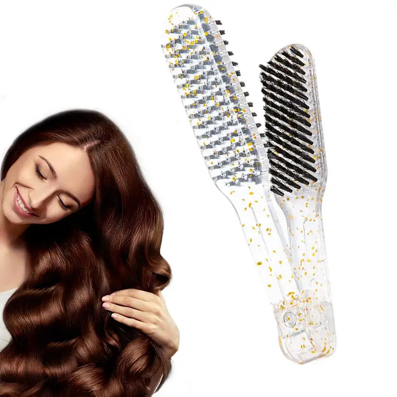 Javali Cerdas Alisador De Cabelo Escova, V Forma De Pente, cabelo Grosso Alisamento, braçadeira