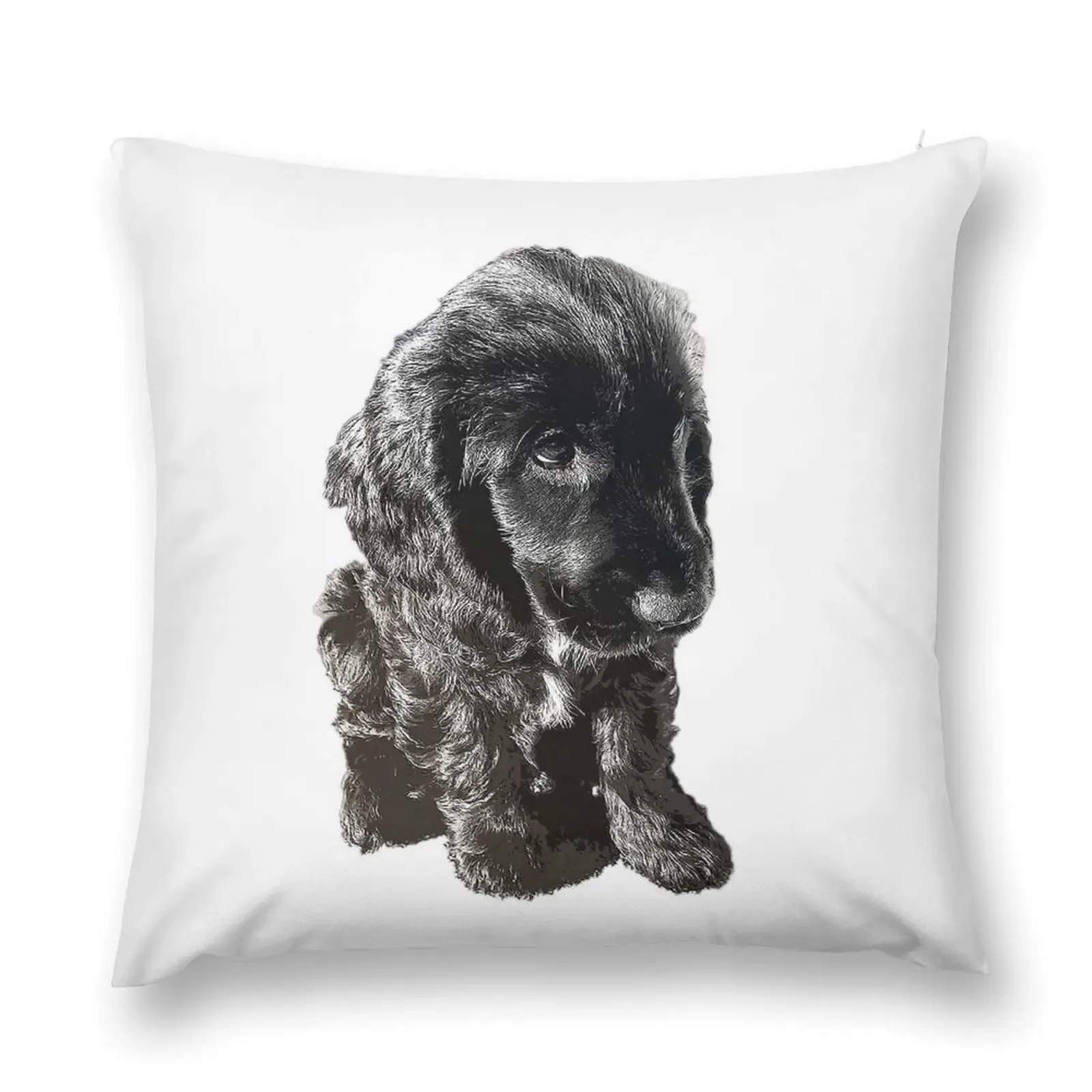 English Cocker Spaniel Black Puppy Dog - Adorable! Throw Pillow sleeping pillows christmas supplies pillow