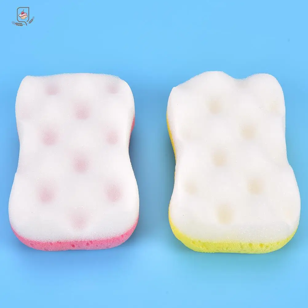 1Pc 14x8x6cm Bath Sponge Massage Multi Shower Exfoliating Body Cleaning Scrubber Cleaning