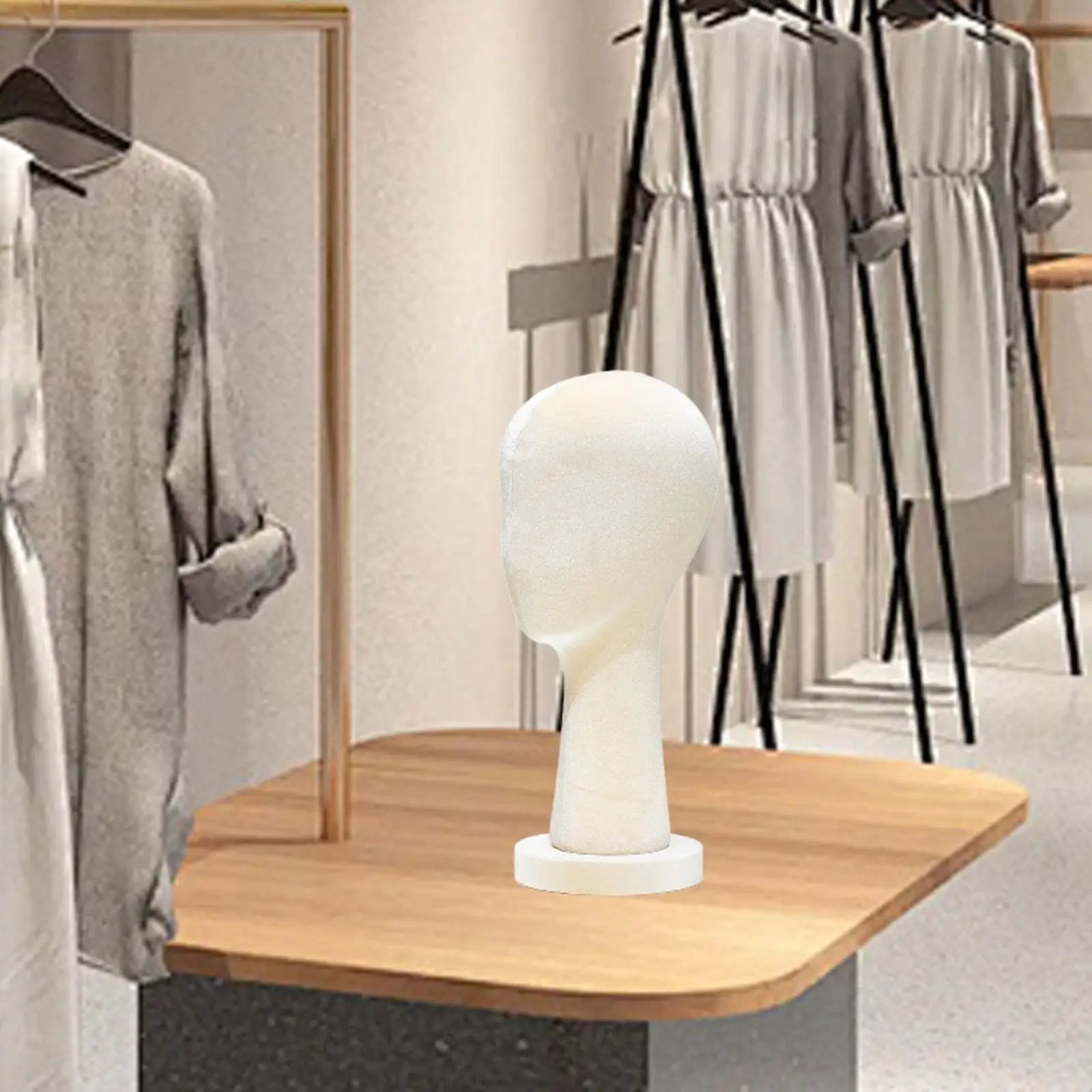 Velvet Mannequin Head Model Freestanding Base for Wig Display Hat Holder Salon Shop Window