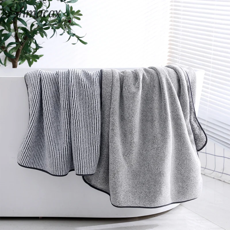 Thickened Bath Towels Large Microfiber Towel Gym Sports Shower Robe Anti-Frizz Super Absorbent Quick Dry Extra Thick Towels