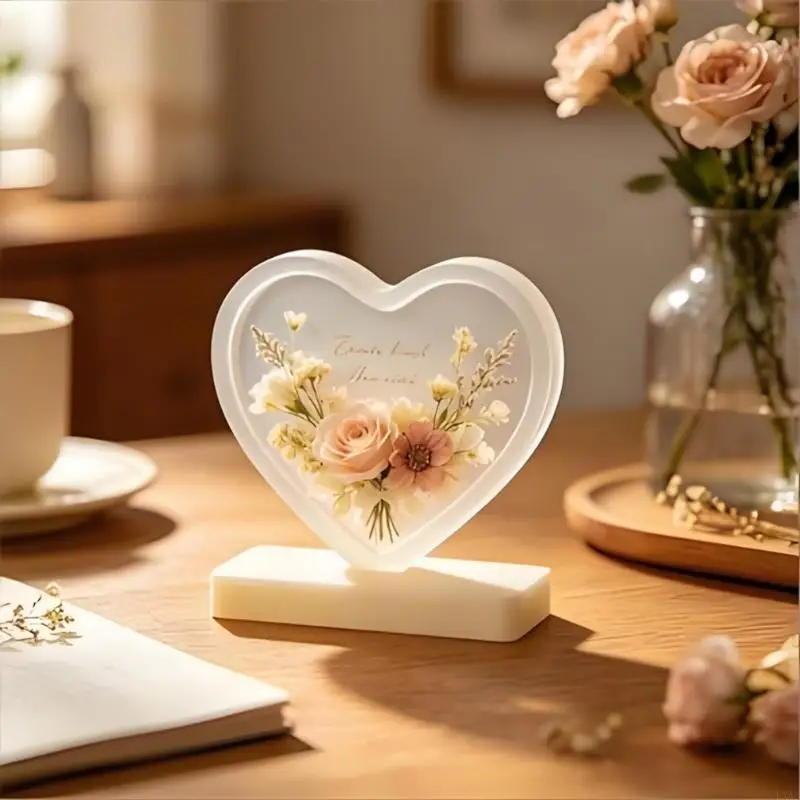  Beautiful Heart Shell Resin Frame Silicone Mould For DIY Home Decoration