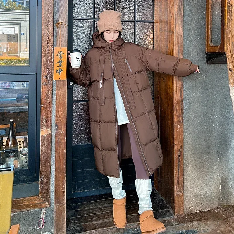 Mulheres parkas na altura do joelho casacos elegante splice grosso quente com capuz zíper casaco gola sólida casual solto outono inverno