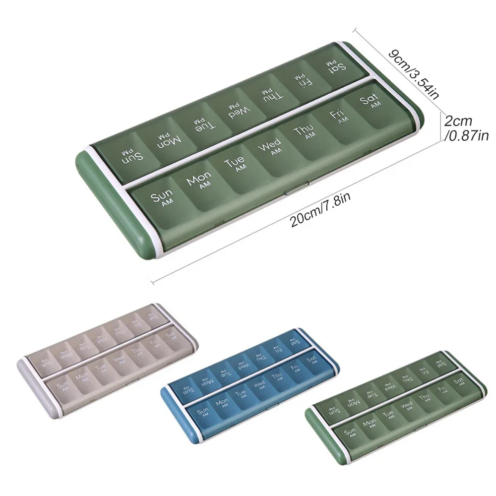 Weekly Pill Organizer 2 Times 7 Day AM PM with Large Compartments, Pills Case BPA-Free Pill Container for Vitamins, Fish Oils
