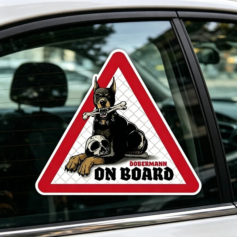 

Наклейка-предупреждение для собак Dobman, 15 см, водонепроницаемая, из ПВХ, креативная автомобильная этикетка, знак для домашних животных