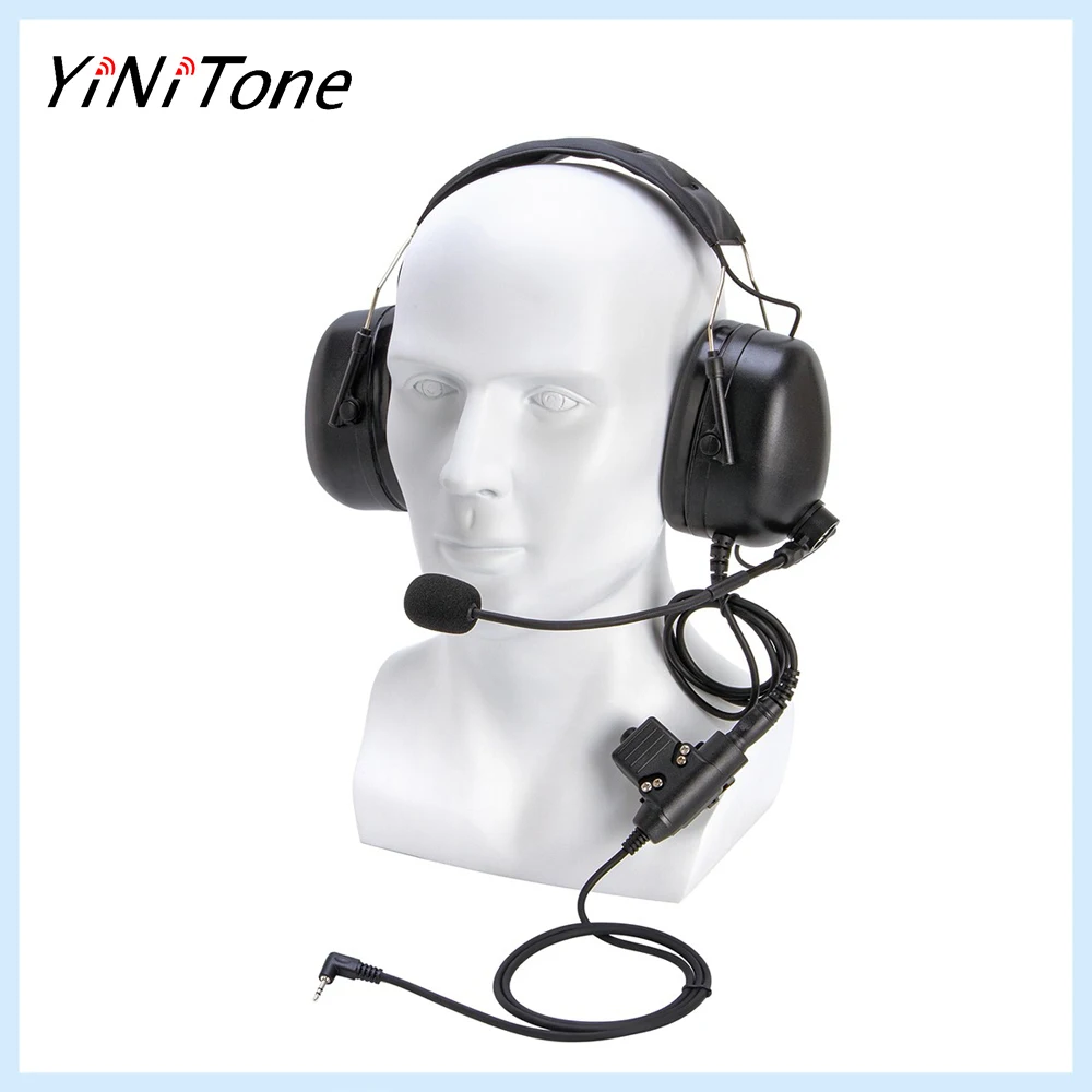 

U94 PTT Adapter with Universal Aviation Pilot Headphone Ham Radio Earpiece Mic for Motorola T5620 T6200 6200C TKLR T3 T6 TYT TH3