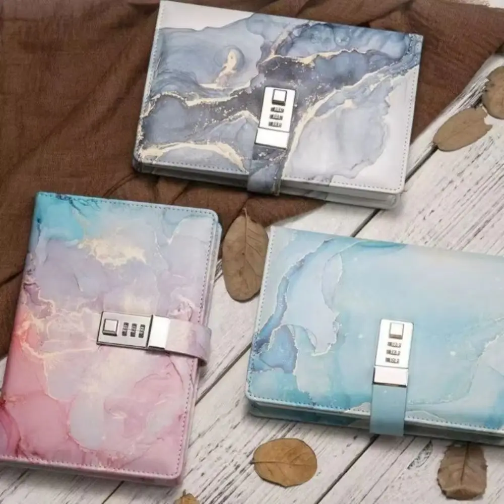 180 Pages A5 Journal Notebook Thickened Protecting Secrets Password Book with Lock PU Leather Waterproof Student Notepad
