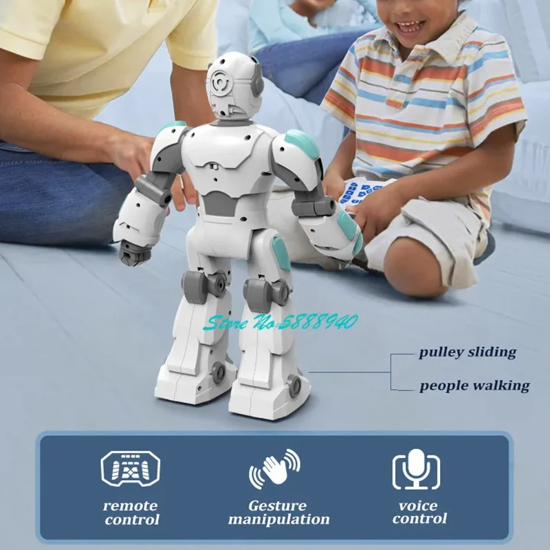 Modello di robot telecomandato elettrico con rilevamento dei gesti 40CM Programmazione di dialogo vocale intelligente DEMO Change Expression Robot RC