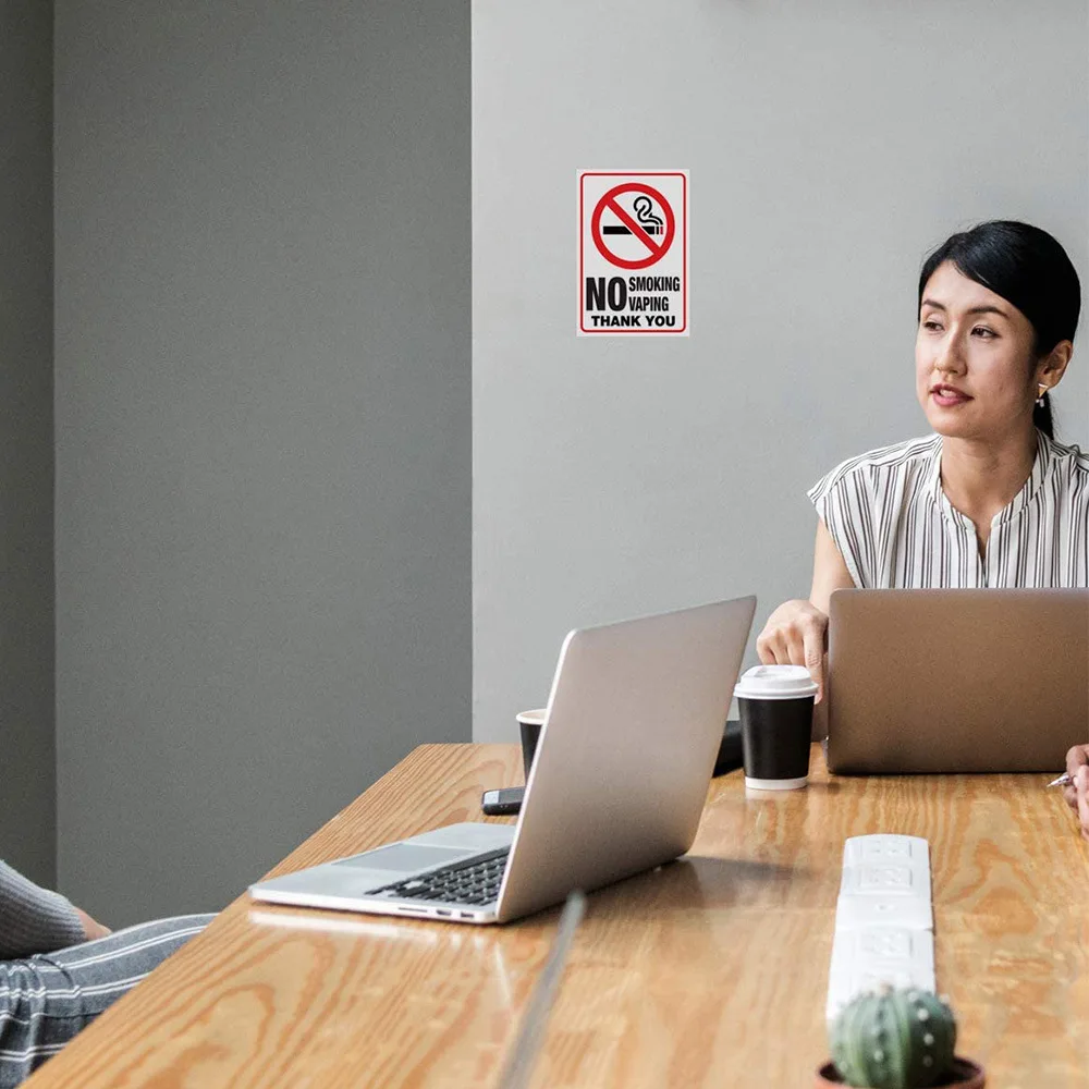 Etiqueta de aviso de sinal de vape sem fumar de 10 * 7 polegadas à prova d'água adesivo sem fumar