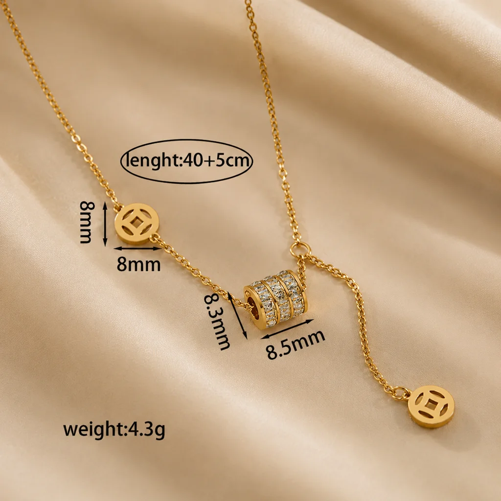 Złoty naszyjnik w kształcie li – Coin Necklace Delicate recenzja i cena