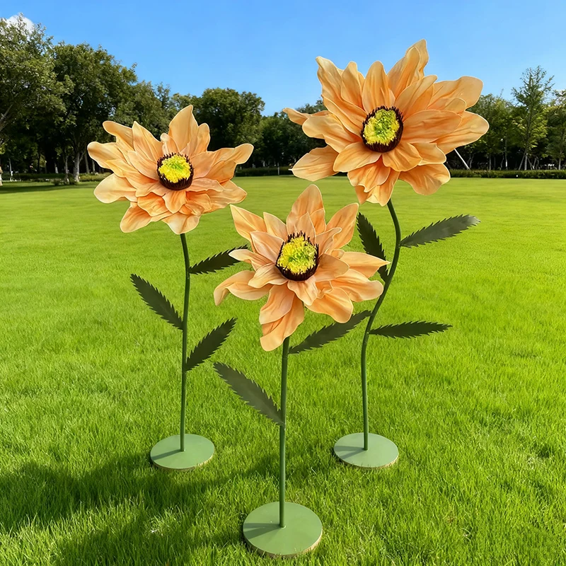 

Giant Silk Custom Artificial Sunflower Large Faux Floral for Wedding Home Party Banquet Customizable Fake Flower for Event Decor