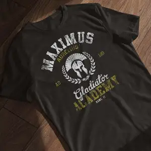 Maximus Gladiator Academy Mens T-Shirt | Men\'s Tshirt Vintage Movie Shirt