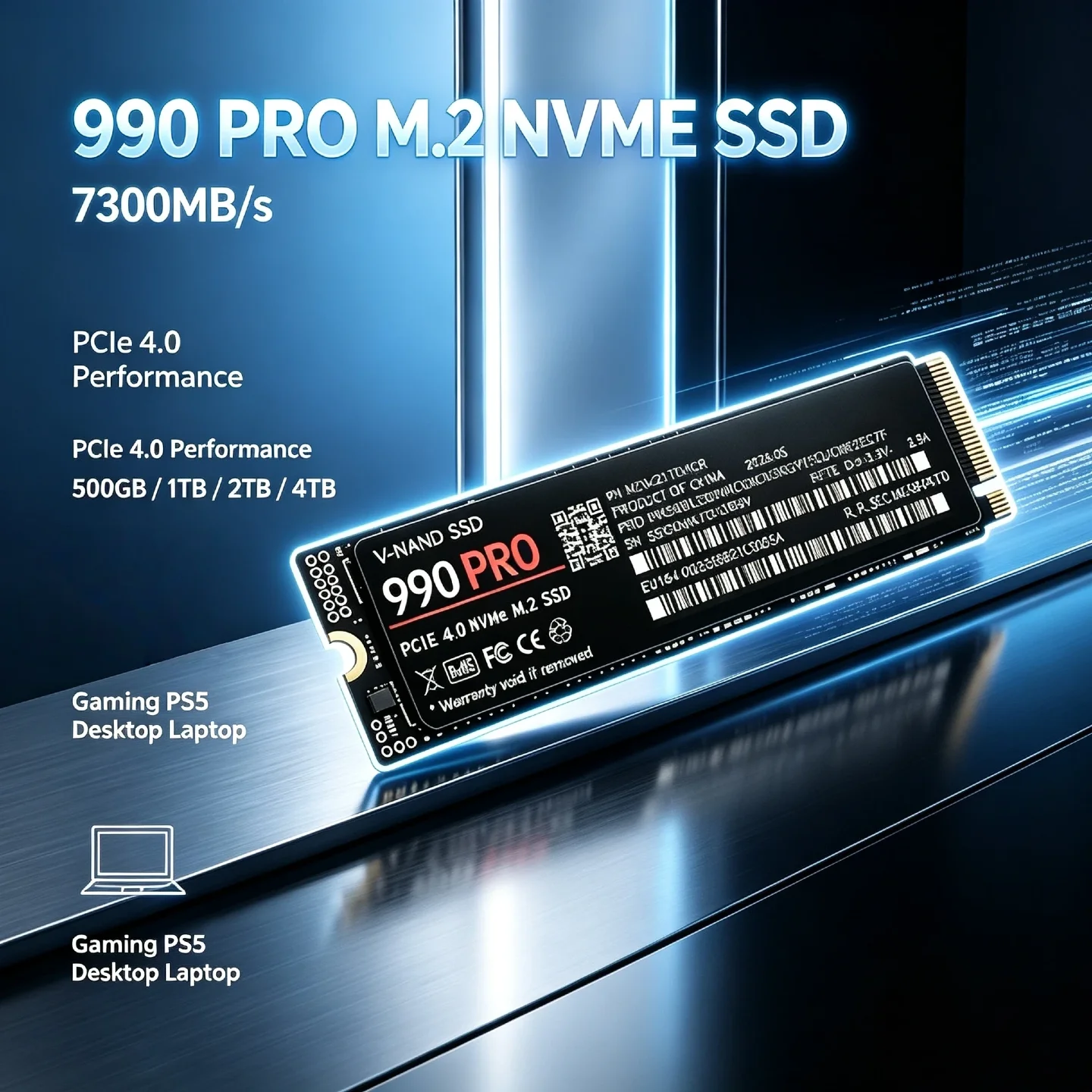 M.2 Nvme 4Tb Pcie 4.0 Ssd - PCIe 4.0対応、高性能990 PRO M.2 NVMe SSD。最大7300MB/sの高速データ転送速度を実現。ゲーミングノートPCやデスクトップPCに最適。500GB、1TB、2TB、4TBの容量をご用意。