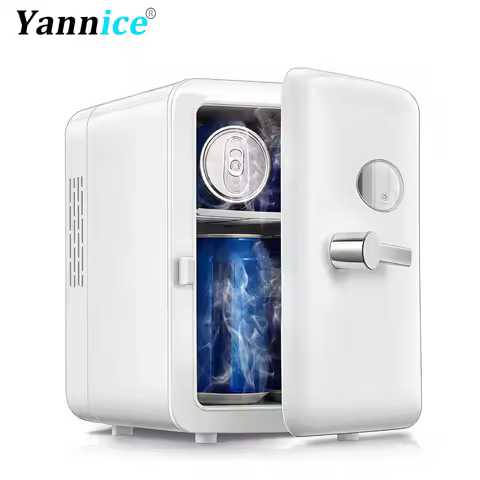 Mini Geladeira Portátil 4L para Beleza, Uso Duplo Carro e Casa, Refrigerador de Resfriamento e Aquecimento para Cuidados com a Pele, Cosméticos e Maquiagem, Geladeira Facial para Viagem