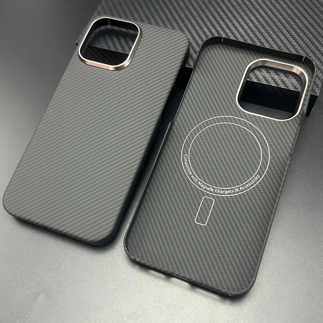 

Магнитный чехол для беспроводной зарядки, арамидный чехол для iPhone 16 Pro Max 15 14, магнитный чехол из углеродного волокна 600D