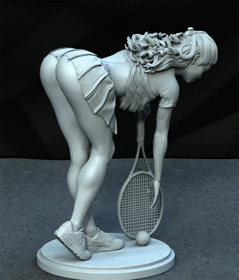 Kits de modelos de resina 1/24 1/18, figura de chica de tenis sin pintar, sin Color, RW-1278