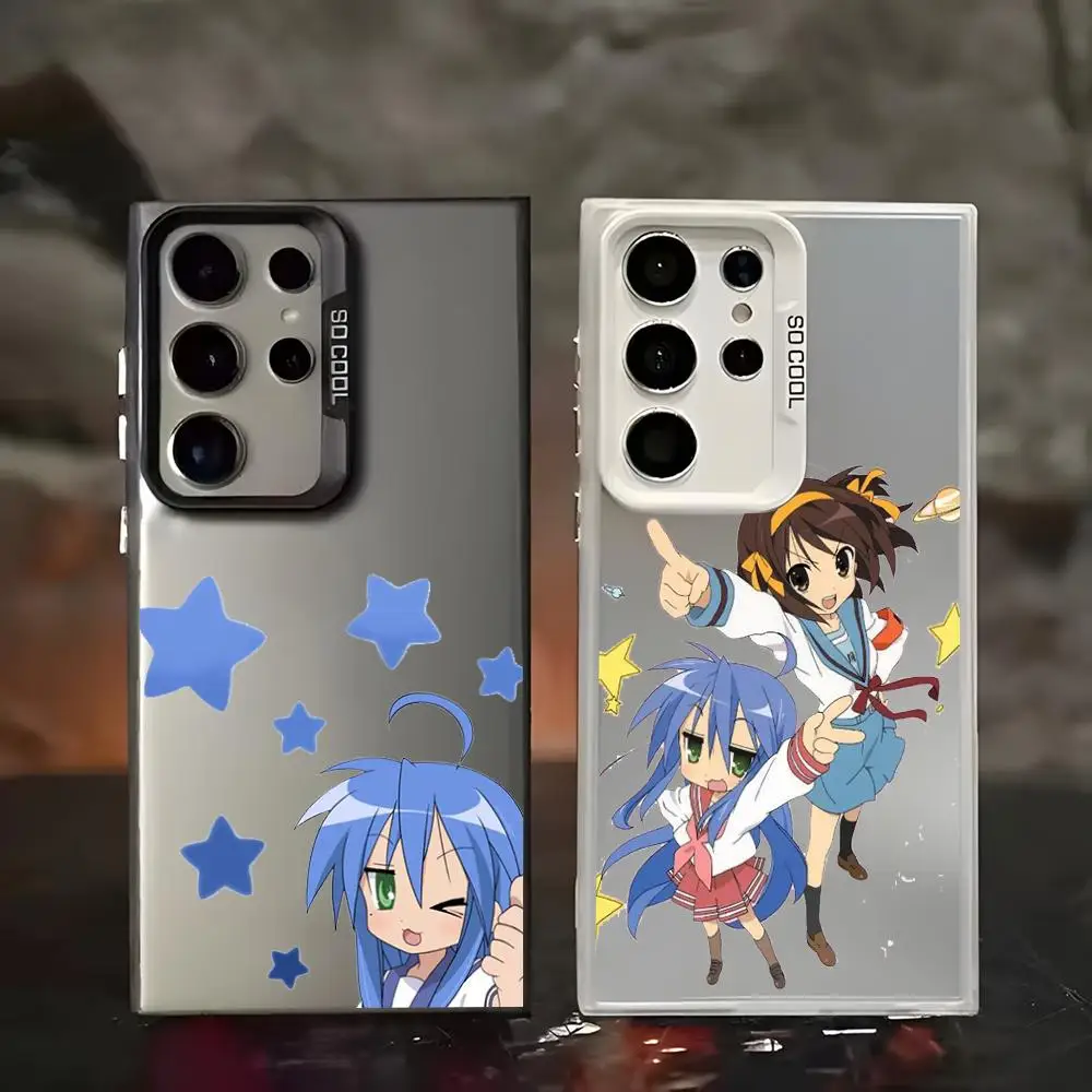 Lucky star Cute Japan girl design ins Phone Case IMD Colorful Silver case For SamsungS26 S25 S24 S23 S22 S21 S20 Plus Ultra